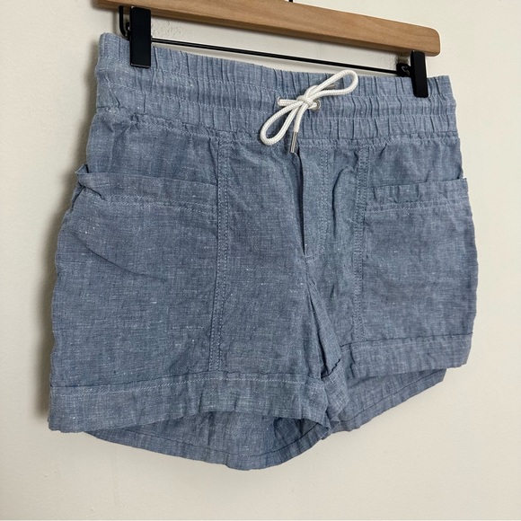 ATHLETA- Cabo Linen 4" Short Chambray Blue Pull-On - Picture 4 of 8